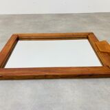 Brutalist elm mirror 70s, solid wood