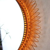 Italian bright / heated sun mirror in brass from the 50s