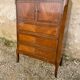 Chest of drawers with 3 drawers and 2 doors, marble top.