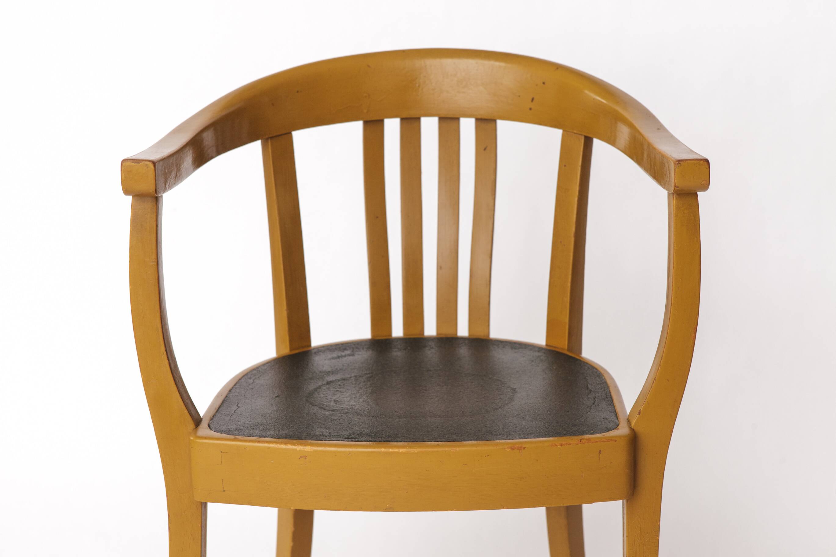 Fauteuil vintage allemand – Jaune moutarde et vert des années 1950 – Style Mid-Century