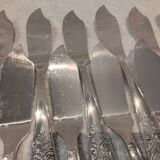 12 forks, 12 fish knives, silver-plated metal, rocaille pattern