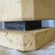 Stone, black marble and mottled silk table lamp