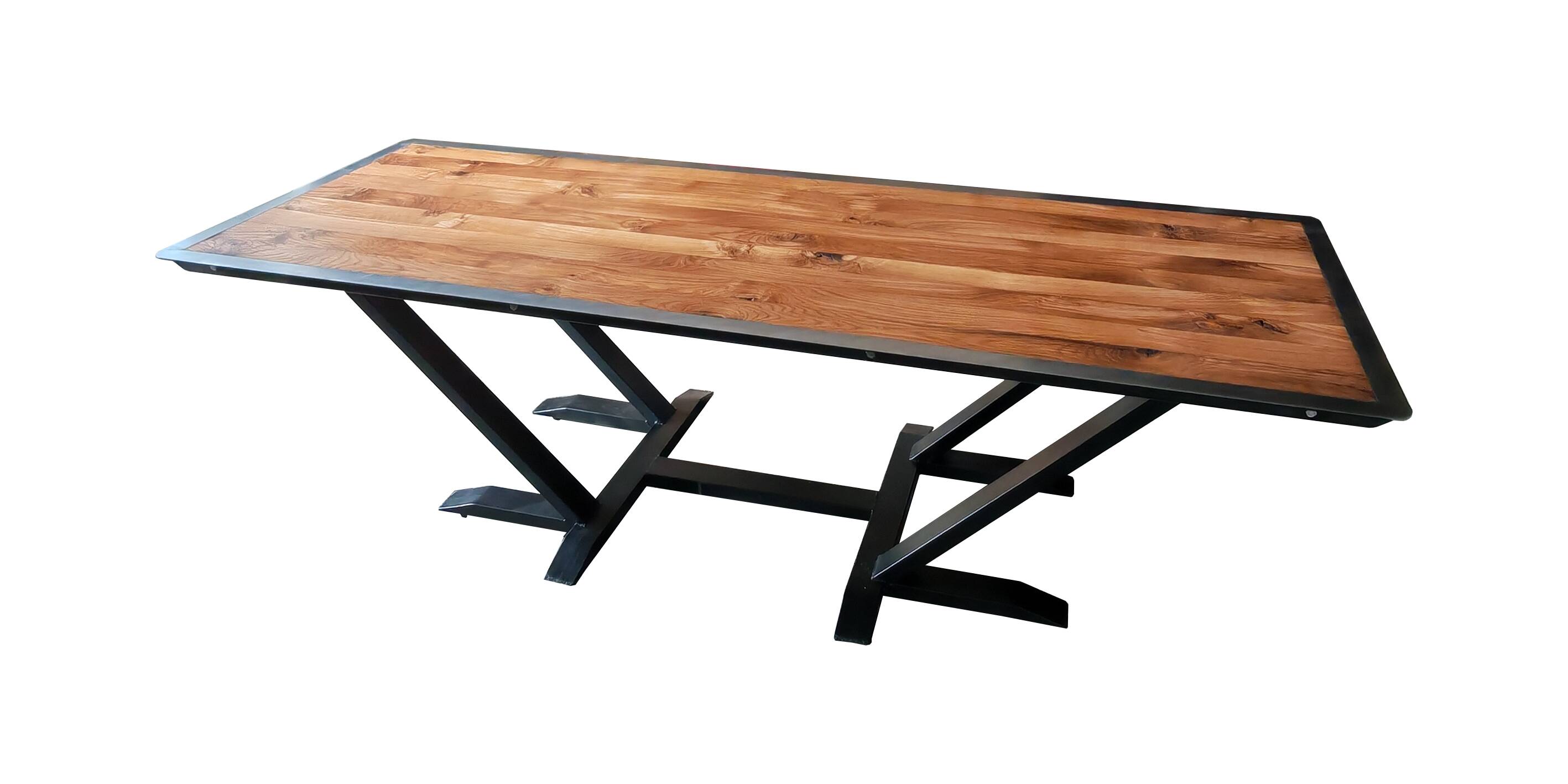 oak-steel table