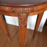 Pedestal table or cherry side table, grill marble top