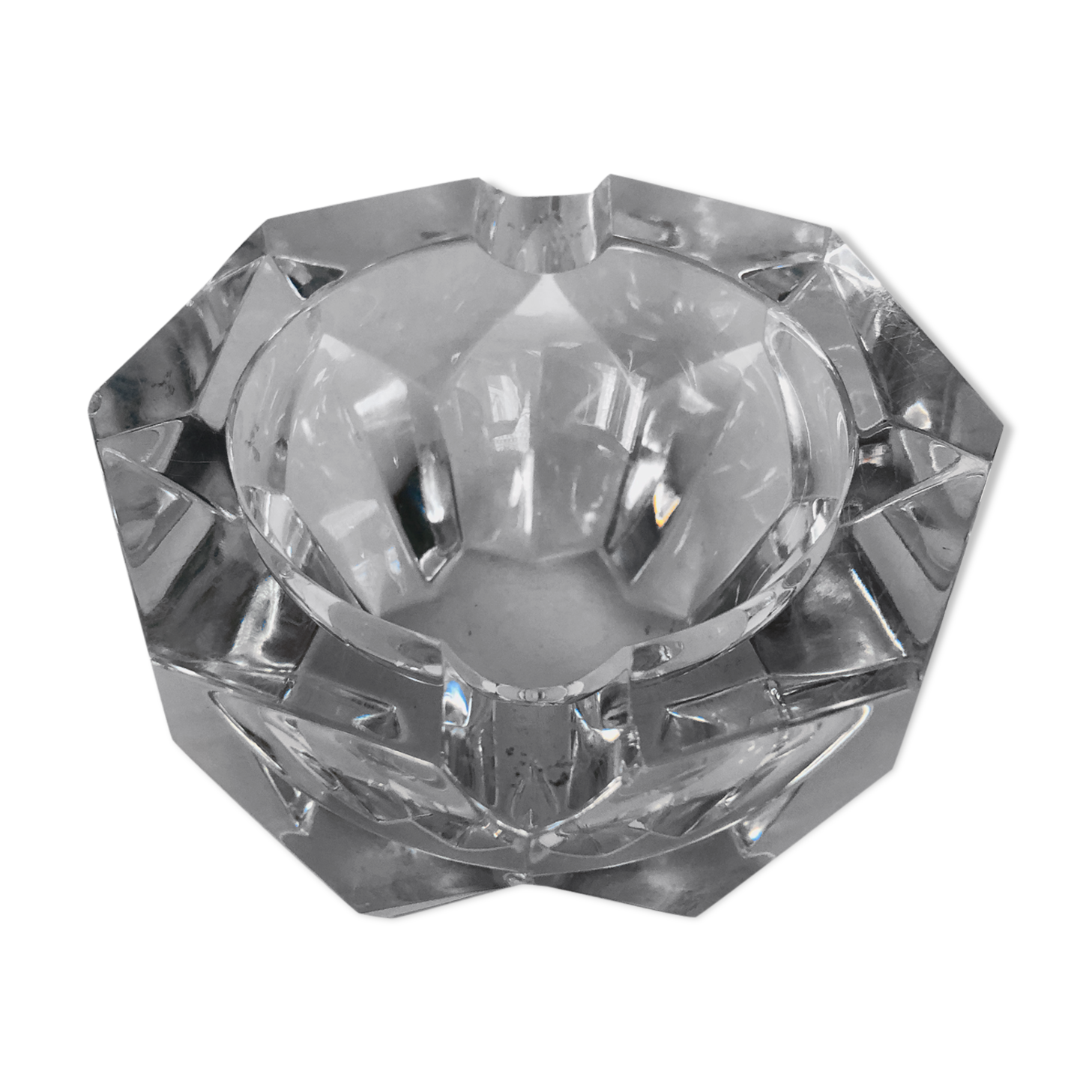 Baccarat-cut crystal ashtray