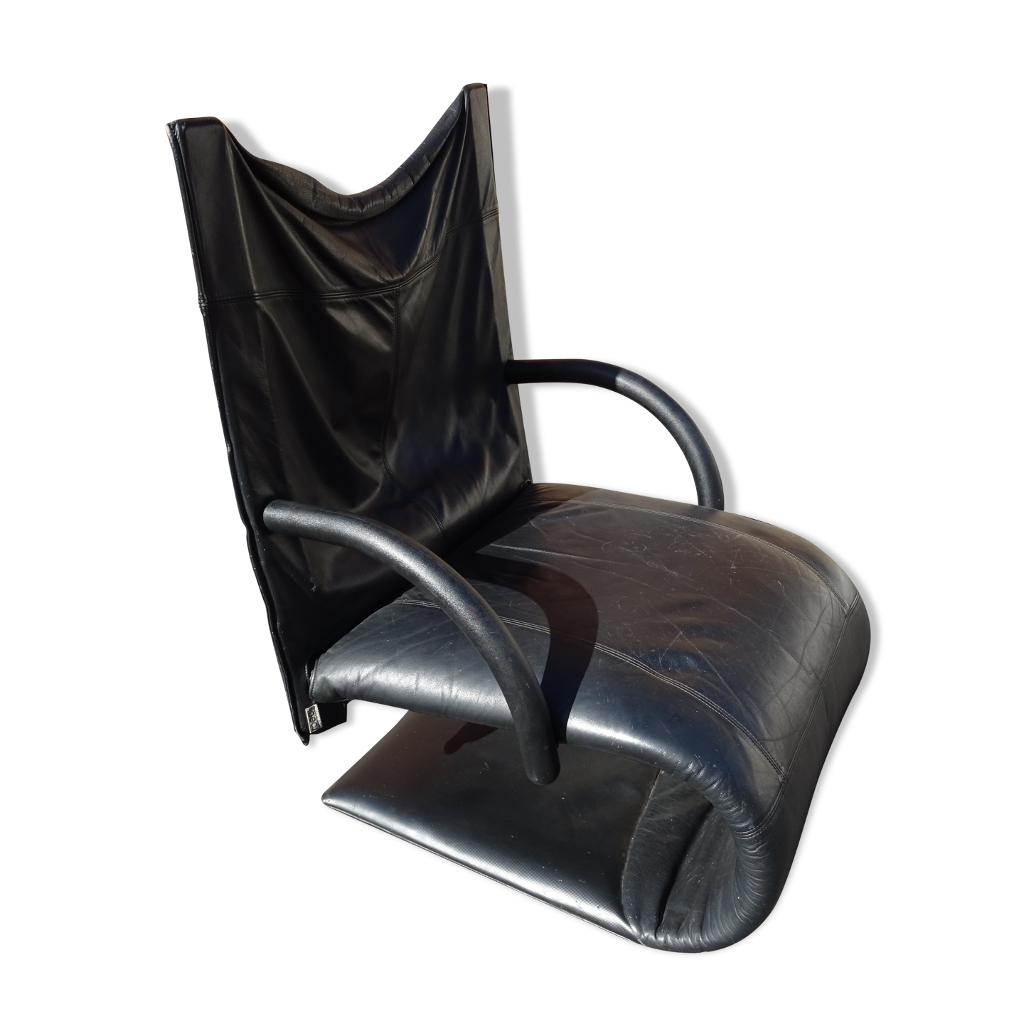 Leather armchair model Zen Claude Brisson Line Roset year 80