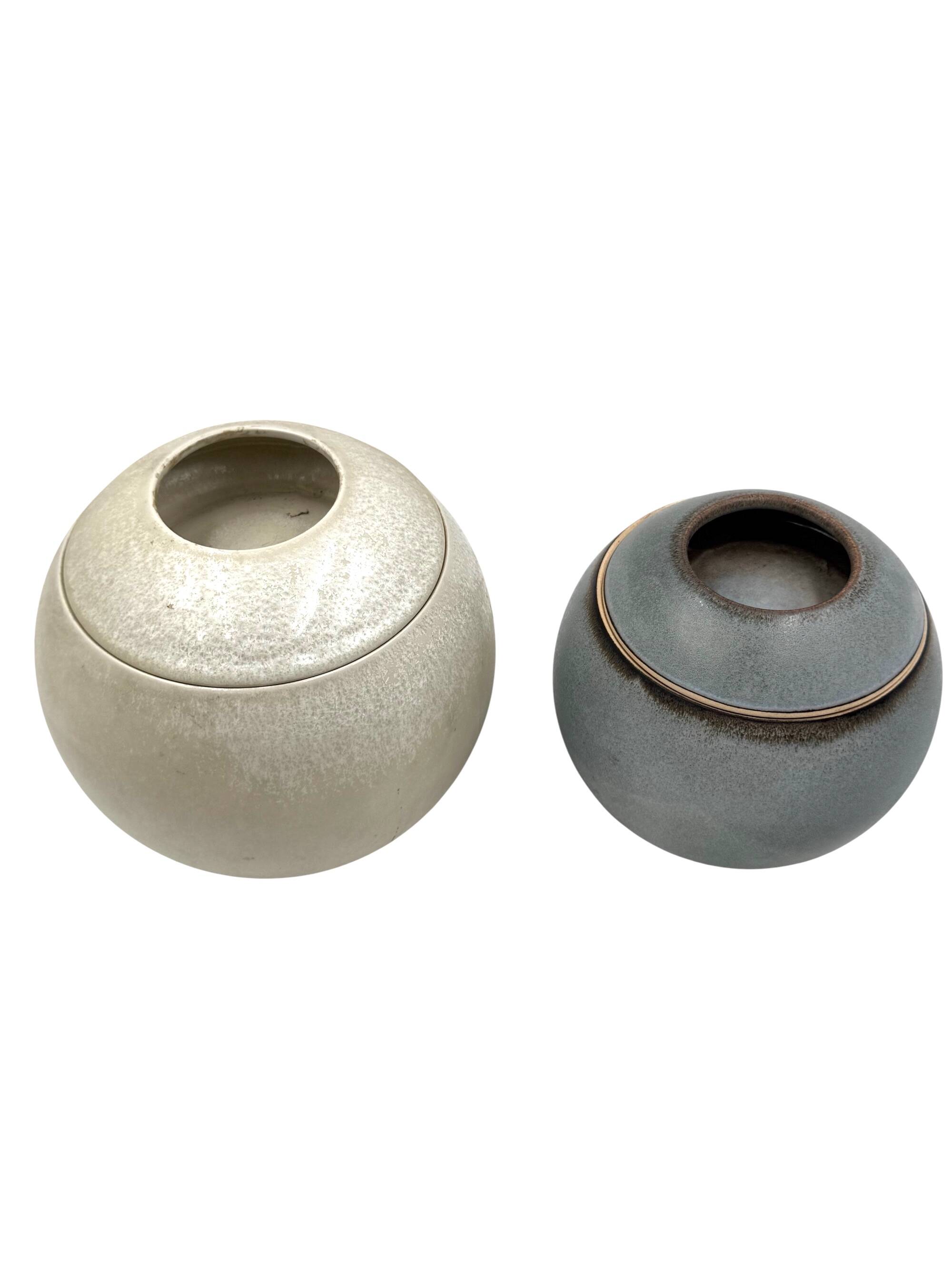 Mid-century Modern set of 2 gres vases, Franco Bucci Italy ca. 1960