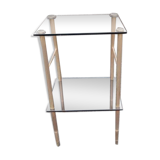 Gold metal and glass console