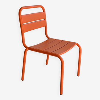 Tolix style orange metal children's chair