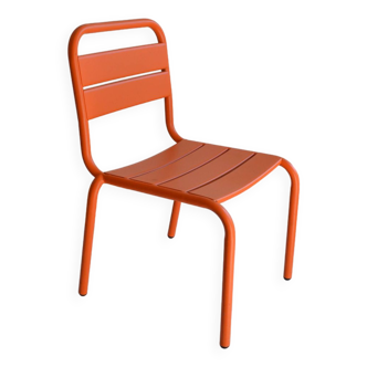 Tolix style orange metal children's chair