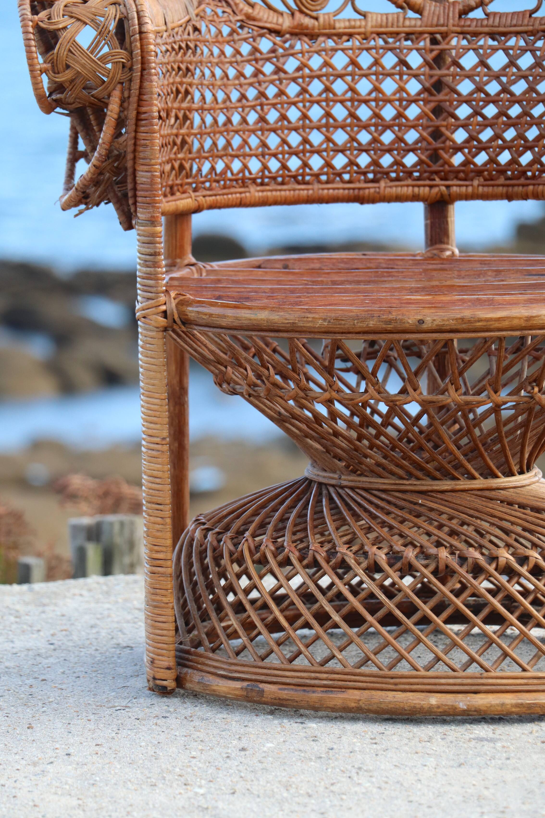 "Emmanuelle" armchair (Peacock chair) in rattan, 20th century