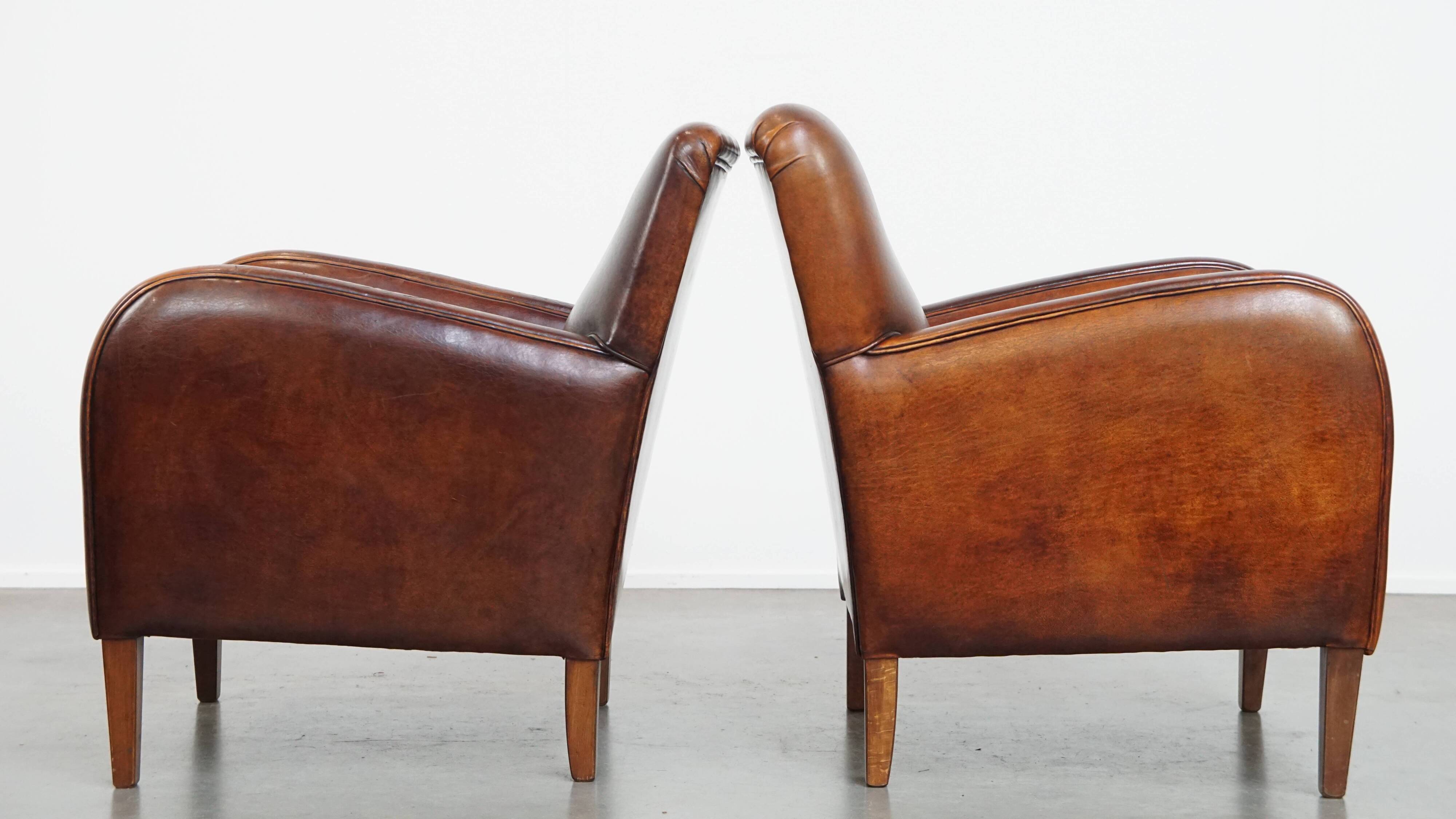 Set of 2 Sheepskin Leather Armchairs