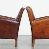 Set of 2 Sheepskin Leather Armchairs