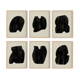 Framed set of 6 abstract giclee prints, A4