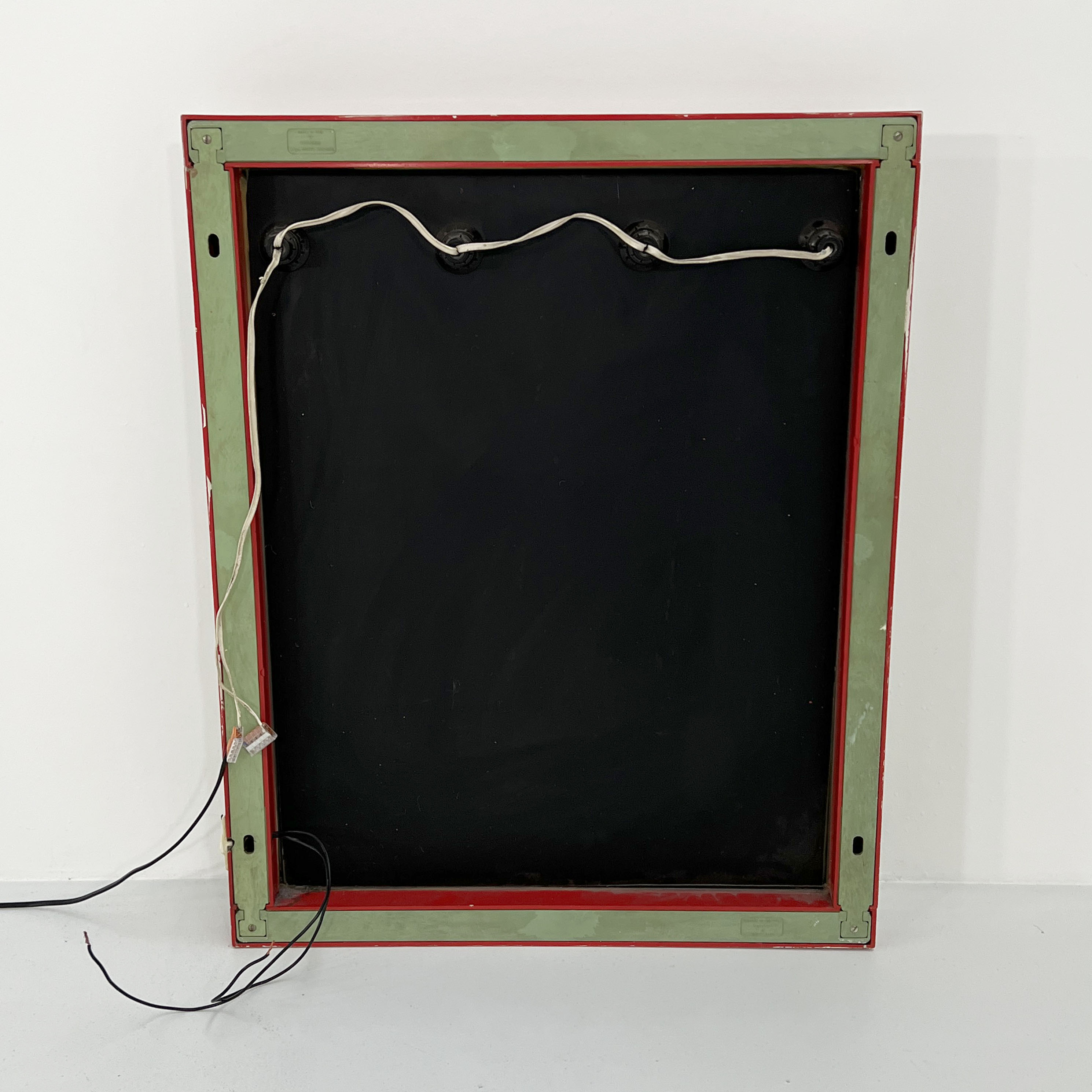 Mirror with integrated red bulbs by Makio Hasuike for Gedy, 1970