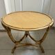 Table basse ronde rotin années 60
