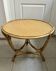 Table basse ronde rotin années 60