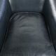 Set of dark blue cow leather club armchairs with a unique design