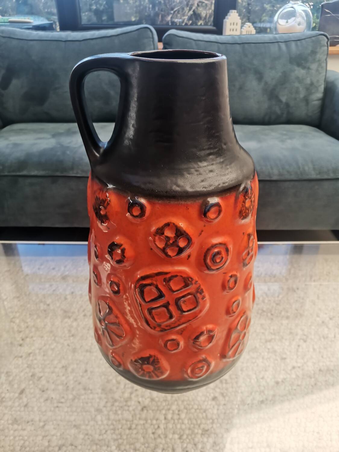 Large Fat Lava Floor Vase 45 cm by Carstens Tönnieshof – Mid Century