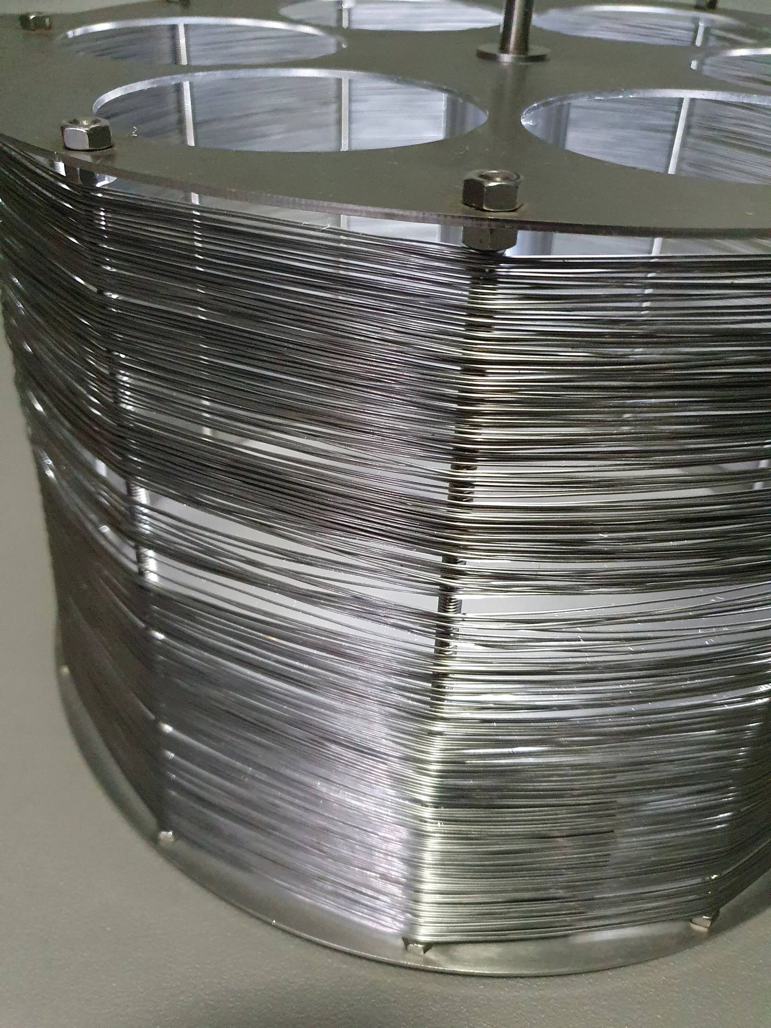 Lampe / suspension Adlumen très rare, câblée en inox