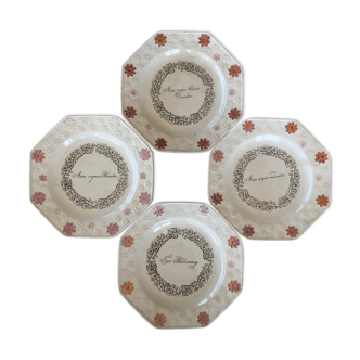 19th C. Dutch Octagonal Child's Plates - Set of 4