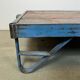 Large blue industrial coffee table cart, 1960s