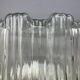 Pair clear glass round and square flush mount flower lamps