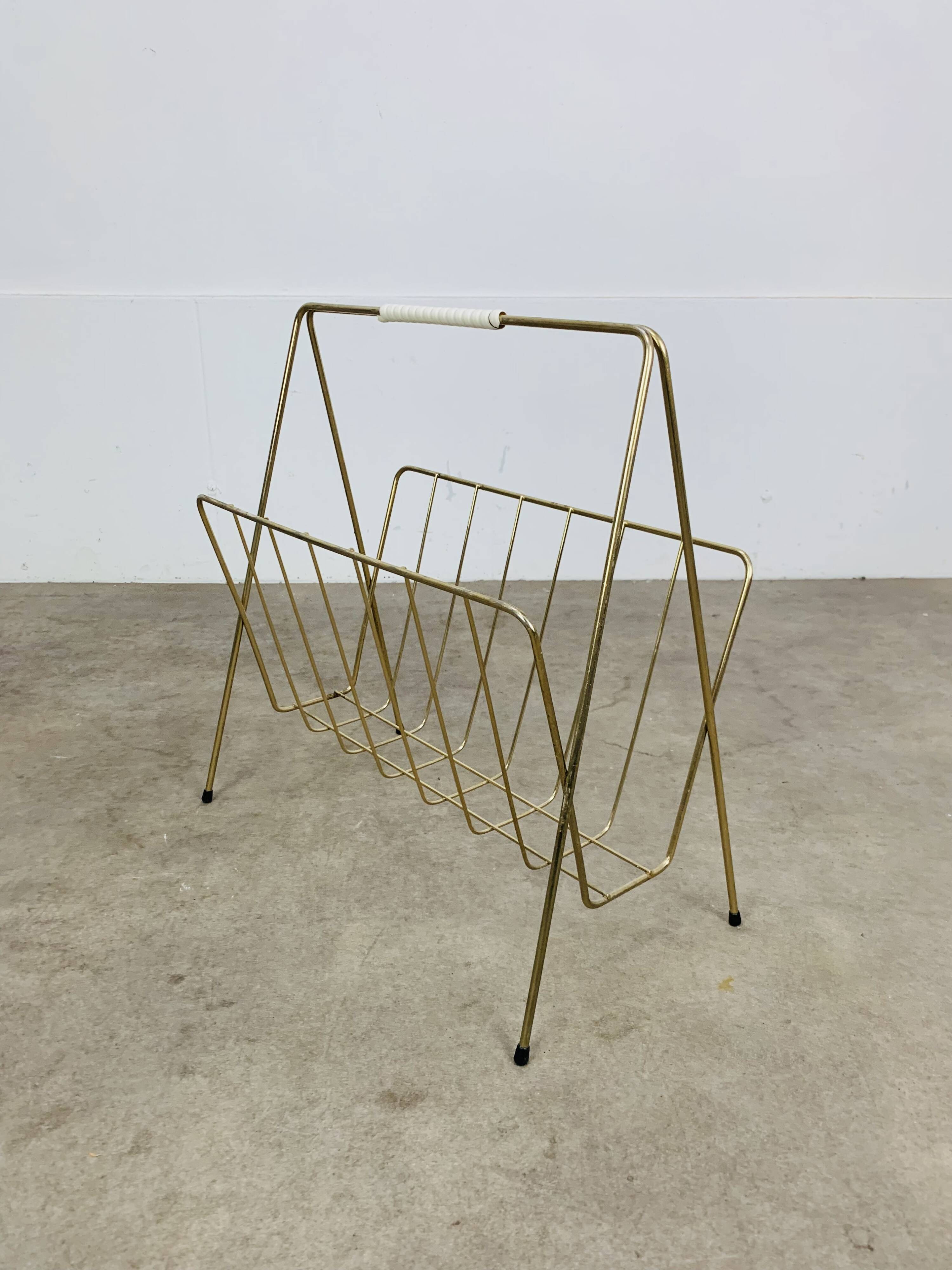 Porte-revue métal doré années 60