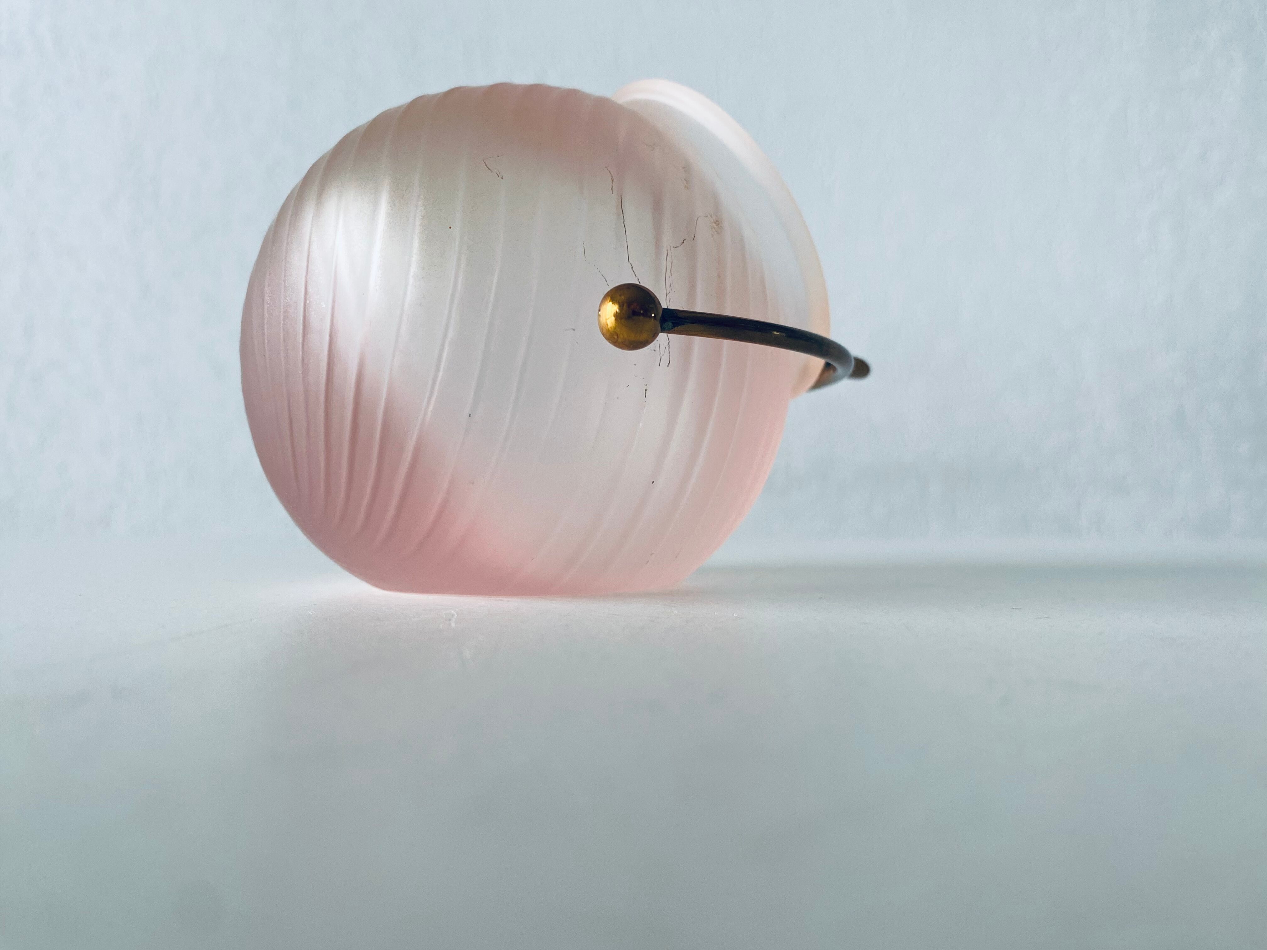 Glass and brass ball ashtray