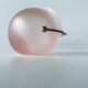 Glass and brass ball ashtray