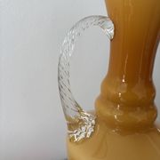 Vase en opaline vintage range ambré Verrerie rétro mid century
