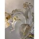 Glass Clear and Gold Chandelier With Flowers and Leaves