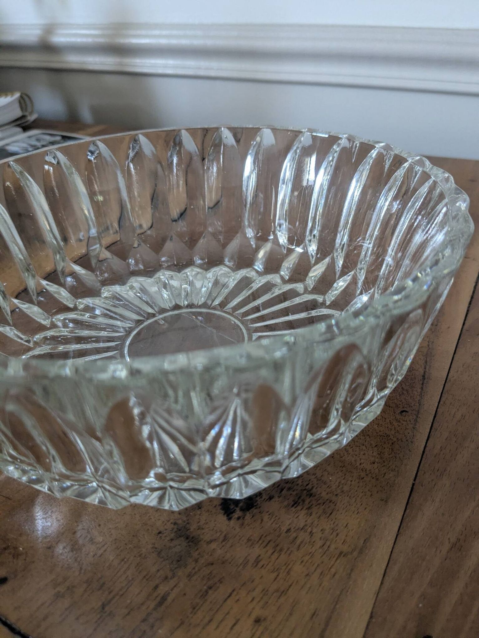 Cut glass salad bowl
