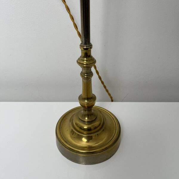 Lampe bureau style 1900 abat jour en cristal ancien système monte baisse