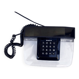 Italian modernist landline telephone made of plexiglass, Decko, 1990s.