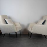 Pair of 1960s wool loop armchairs