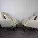 Paire de fauteuils 1960 bouclettes laine