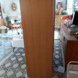 Vintage wooden and rattan cabinet