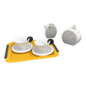 Ceramic coffee set by L. Saccardo & M. Materassi for Mas Italy, 1980