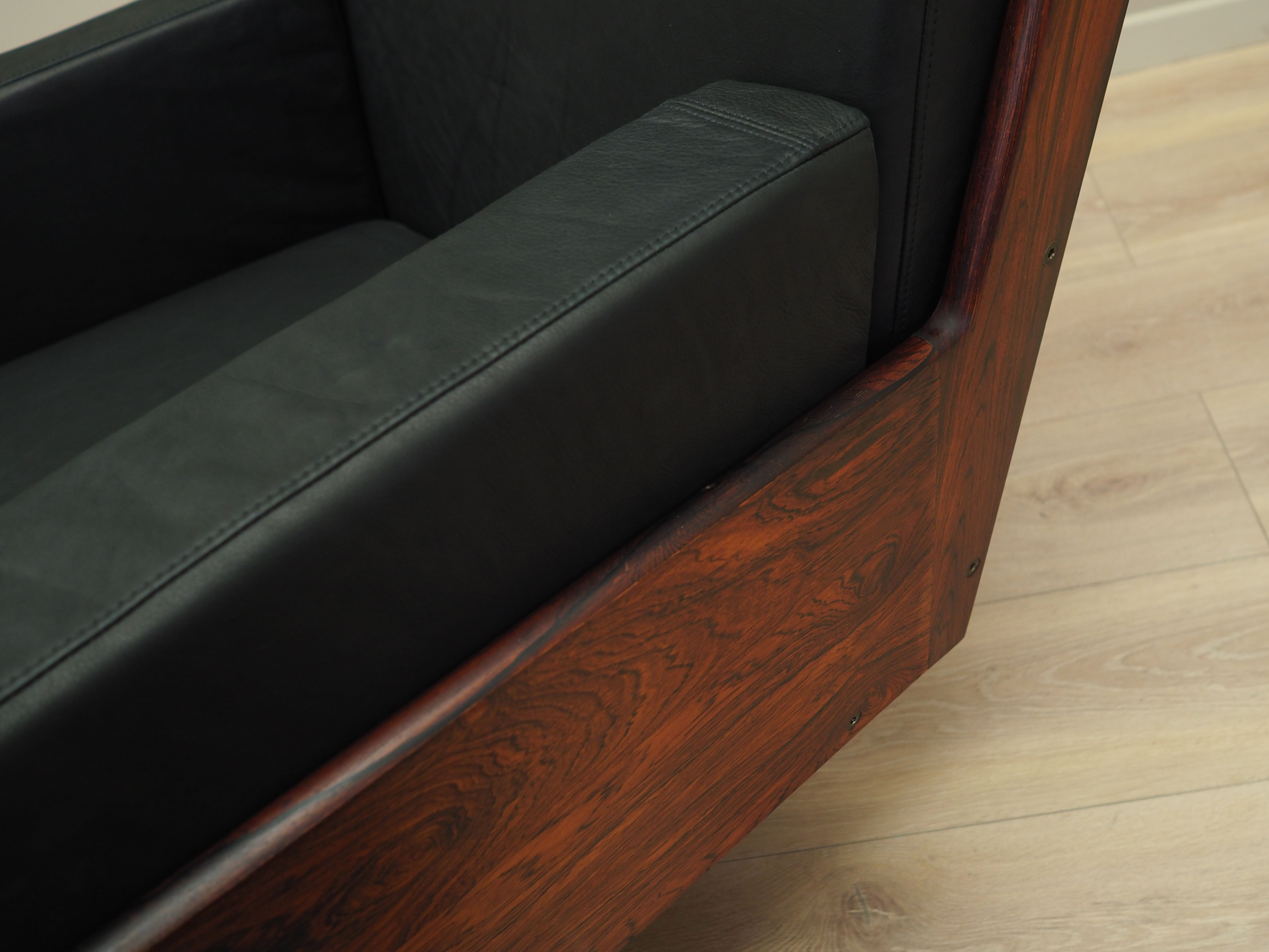 Fauteuil de bureau en cuir, design danois, années 1970, production: Danemark