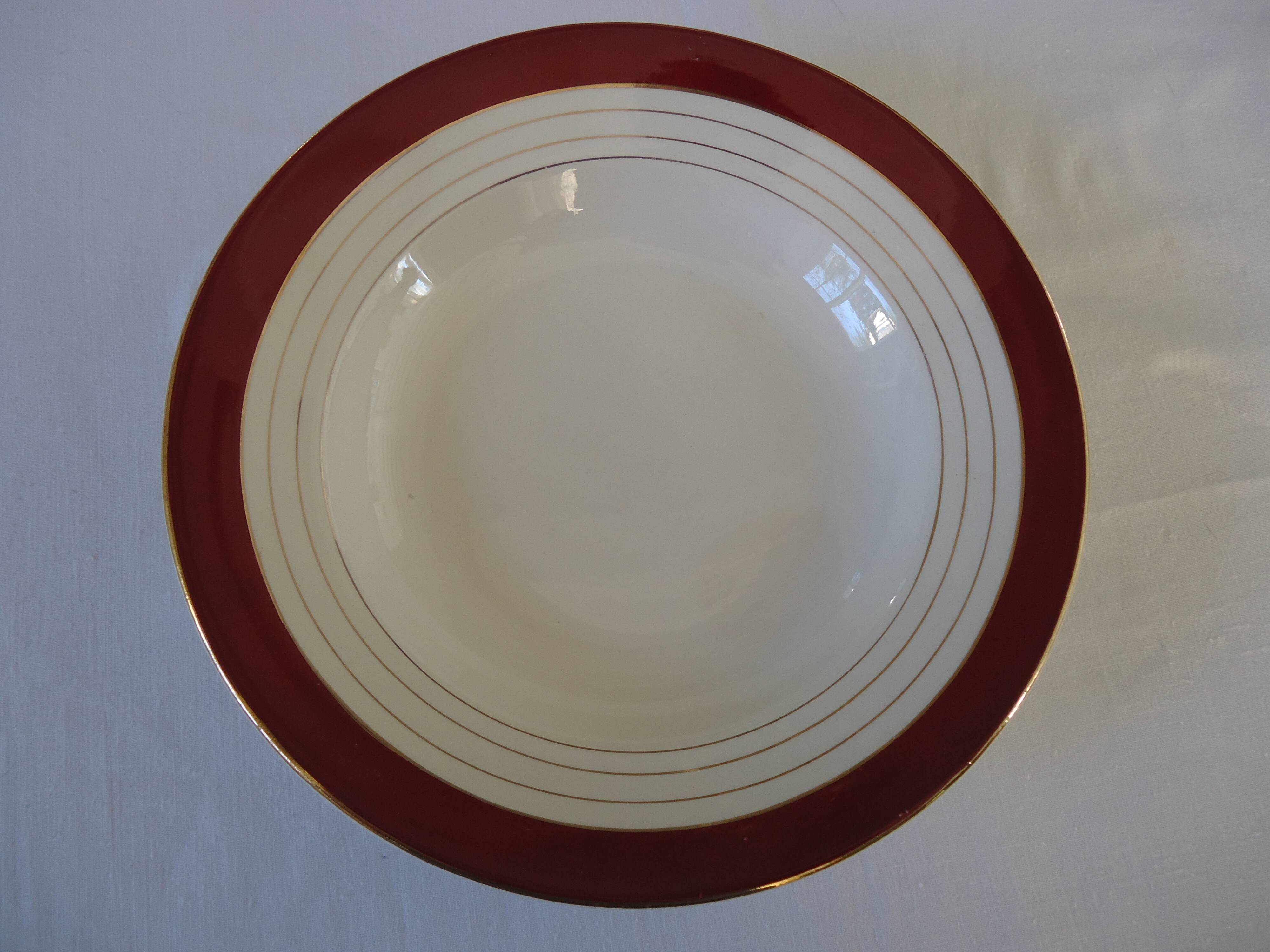 Deep plates, opaque porcelain, digoin sarreguemines, pasteur pattern