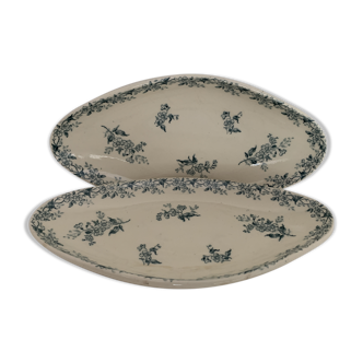 Pair of Gien opaque porcelain ravines, April model