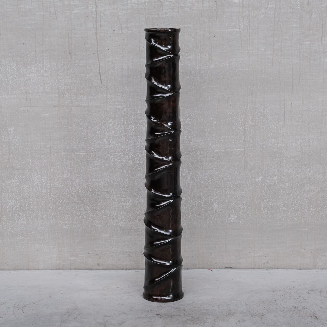 Pair of Wooden Tall French Mid-Century Decorative Vases