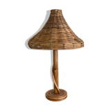 Lampe de table en osier de rotin de style vintage