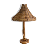 Lampe de table en osier de rotin de style vintage