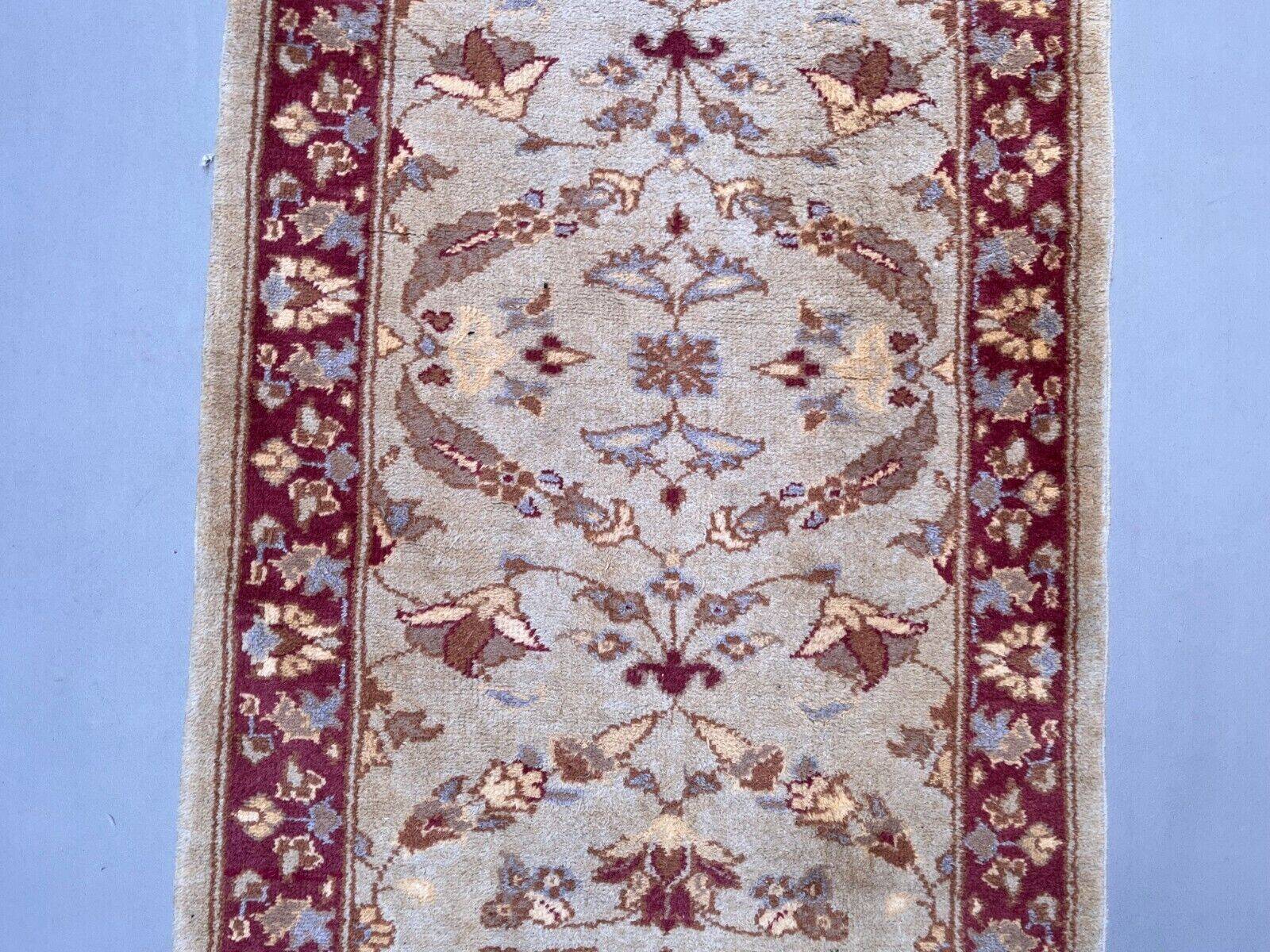 Very long tribal runner 440x82 cm tribal rug, beige, blue, vintage 2506