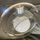 Modernist suspension 1970. Chrome and smoked globe.