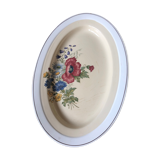 Plat creux ancien ovale villeroy et boch mettlach décor floral 1584