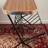 Vintage side table with magazine holder