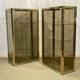 Pair of display cases in gilded chrome and smoked glass - 1980s